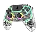 AUROCE Wireless Controller for PS4/PS3/Switch/PC, with Hall Analog Stick/Dual Modes Hall Trigger/Audio Jack/Speaker/Macro/Turbo/LED RGB, Alternative to PS4 Controller Dualshock 4 and Switch Controller