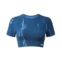 AUROLA Serpent Snake Seamless Workout T-Shirts for Women,Short Sleeve Crop Top Gym Yoga Athletic Shirts Tee