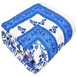 aurostyle 400 tc pure cotton traditional jaipuri design printed light weight single bed quiltrazairajai - single bed- 85 x 55 inches design 11 tc - 200