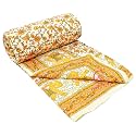 AUROSTYLE 400 Tc Pure Cotton Traditional Jaipuri Design Printed Light Weight Single Bed Quilt/Razai/Rajai- [Single Bed- 85 X 55 Inches] (Design 14), Multicolor, 200 TC