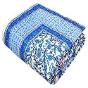 AUROSTYLE 400 TC Pure Cotton Traditional Jaipuri Design Printed Light Weight Single Bed Quilt/Razai/Rajai - [Single Bed- 85 x 55 Inches] (Design 4)| TC - 200
