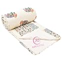 AUROSTYLE 400 TC Pure Cotton Traditional Jaipuri Design Printed Light Weight Single Bed Quilt/Razai/Rajai - [Single Bed- 85 x 55 Inches] (Design 6)| TC - 200