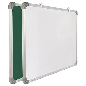 non-magnetic 2 in 1 whiteboard and chalkboard 2 x 1 feet for office home amp school60x30cm pack of 1