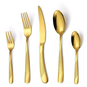 Aurum Gold French Style Silverware Set
