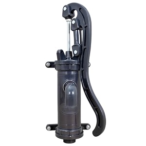 aurum pvc manual water hand pump pitcher - extra strong plastic for 50 feet wall mount for home garden borewell yards ponds black hole size 1 inch 12 lpm