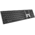 AUSDOM 2.4G Wireless Bluetooth Keyboard Full Size, Quiet Slim Multi-Device Rechargeable Cordless QWERTY Keyboard with Number Pad, Low Profile Silent Flat Universal Keyboards for Computer/Mac/Windows