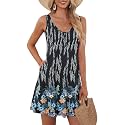 AUSELILY Women39s Sleeveless V Neck Mini Dress