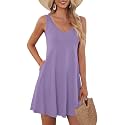 AUSELILY Women39s Sleeveless V Neck Mini Dress