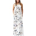 AUSELILY Women's Summer Sleeveless Loose Plain Casual Long Maxi Dresses