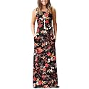AUSELILY Women's Summer Sleeveless Loose Plain Casual Long Maxi Dresses