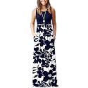 AUSELILY Women's Summer Sleeveless Loose Plain Casual Long Maxi Dresses