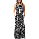 AUSELILY Women's Summer Sleeveless Loose Plain Casual Long Maxi Dresses