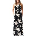 AUSELILY Women's Summer Sleeveless Loose Plain Casual Long Maxi Dresses