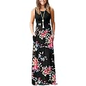 AUSELILY Women's Summer Sleeveless Loose Plain Casual Long Maxi Dresses