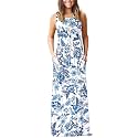 AUSELILY Women's Summer Sleeveless Loose Plain Casual Long Maxi Dresses