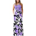 AUSELILY Women's Summer Sleeveless Loose Plain Casual Long Maxi Dresses