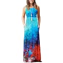 AUSELILY Women's Summer Sleeveless Loose Plain Casual Long Maxi Dresses