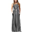 AUSELILY Women's Summer Sleeveless Loose Plain Casual Long Maxi Dresses