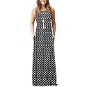 AUSELILY Women's Summer Sleeveless Loose Plain Casual Long Maxi Dresses