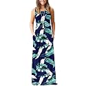 AUSELILY Women's Summer Sleeveless Loose Plain Casual Long Maxi Dresses