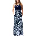 AUSELILY Women's Summer Sleeveless Loose Plain Casual Long Maxi Dresses