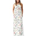 AUSELILY Women's Summer Sleeveless Loose Plain Casual Long Maxi Dresses