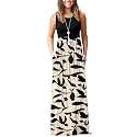 AUSELILY Women's Summer Sleeveless Loose Plain Casual Long Maxi Dresses
