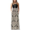 AUSELILY Women's Summer Sleeveless Loose Plain Casual Long Maxi Dresses