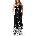 AUSELILY Women's Summer Sleeveless Loose Plain Casual Long Maxi Dresses
