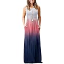 AUSELILY Women's Summer Sleeveless Loose Plain Casual Long Maxi Dresses