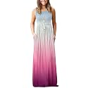 AUSELILY Women's Summer Sleeveless Loose Plain Casual Long Maxi Dresses