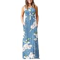 AUSELILY Women's Summer Sleeveless Loose Plain Casual Long Maxi Dresses