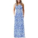 AUSELILY Women's Summer Sleeveless Loose Plain Casual Long Maxi Dresses