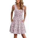 AUSELILY Women Summer Dress Sleeveless Tank Button Down Dresses