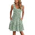 AUSELILY Women Summer Dress Sleeveless Tank Button Down Dresses