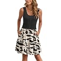 AUSELILY Women Summer Dress Sleeveless Tank Button Down Dresses