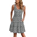AUSELILY Women Summer Dress Sleeveless Tank Button Down Dresses