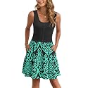 AUSELILY Women Summer Dress Sleeveless Tank Button Down Dresses