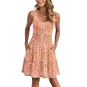 AUSELILY Women Summer Dress Sleeveless Tank Button Down Dresses