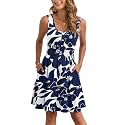 AUSELILY Women Summer Dress Sleeveless Tank Button Down Dresses