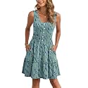 AUSELILY Women Summer Dress Sleeveless Tank Button Down Dresses