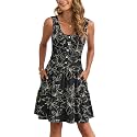 AUSELILY Women Summer Dress Sleeveless Tank Button Down Dresses