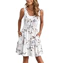AUSELILY Women Summer Dress Sleeveless Tank Button Down Dresses