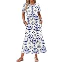 AUSELILY Womens Summer Dresses 2025 Short Sleeve