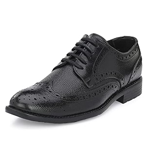 Auserio Mens Brogue Full Grain Leather Lace