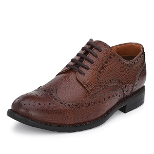 Auserio Mens Brogue Full Grain Leather Lace