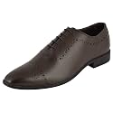 Auserio Men Brown Leather Formal