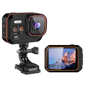ausha 4k action camera - underwater vlog camera ipx8 waterproof 170-degree wide-angle lens eis wi-fi 4k  60fps video amp 24 mp photo and remote control for vlogging amp youtube