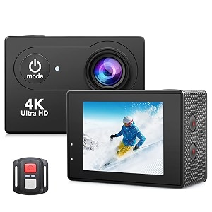 aushaaction camera optical 4k 60fps with eis 170 angle wide camera 30m waterproof camera with wifiremote control sports camera with helmet accessories kit black