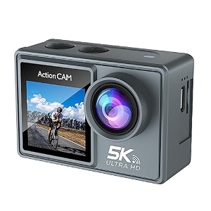ausha ultrahd 5k action camera with 50mp  170 wide angle lens 20-inch lcd wifi  eis external mic support 30m waterproof sports camera for divingvlogging amp travel